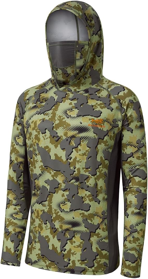 BASSDASH Men's UPF 50+ Camo Long Sleeve Hunting Fishing Hoodie Shirt