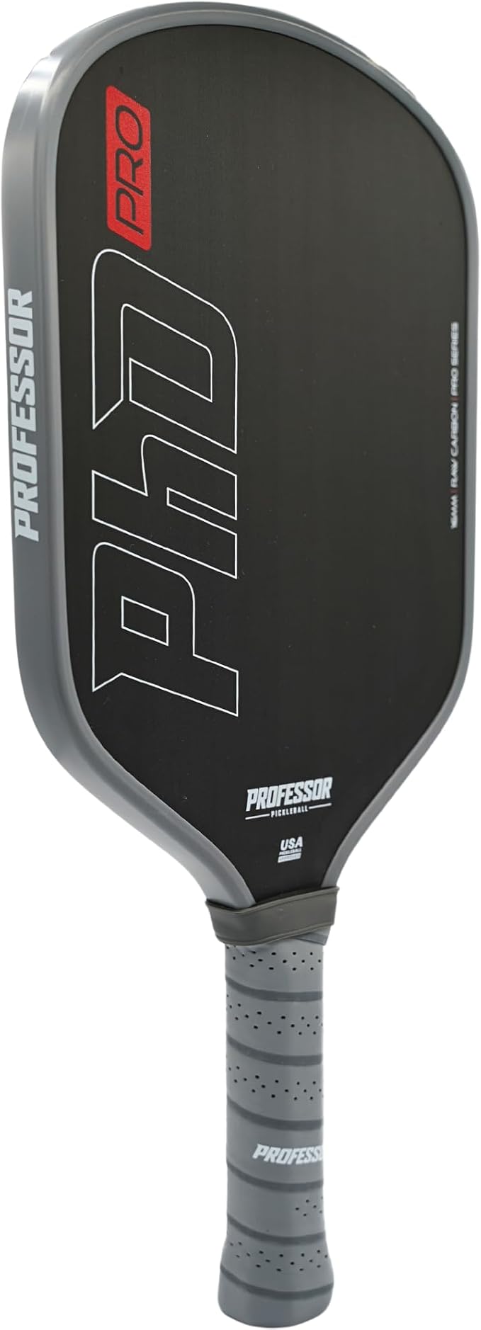 Professor PhD Raw Carbon Fiber Premium Pickleball Paddle Racket - USA Pickleball Approved - Honeycomb Core - Power & Control