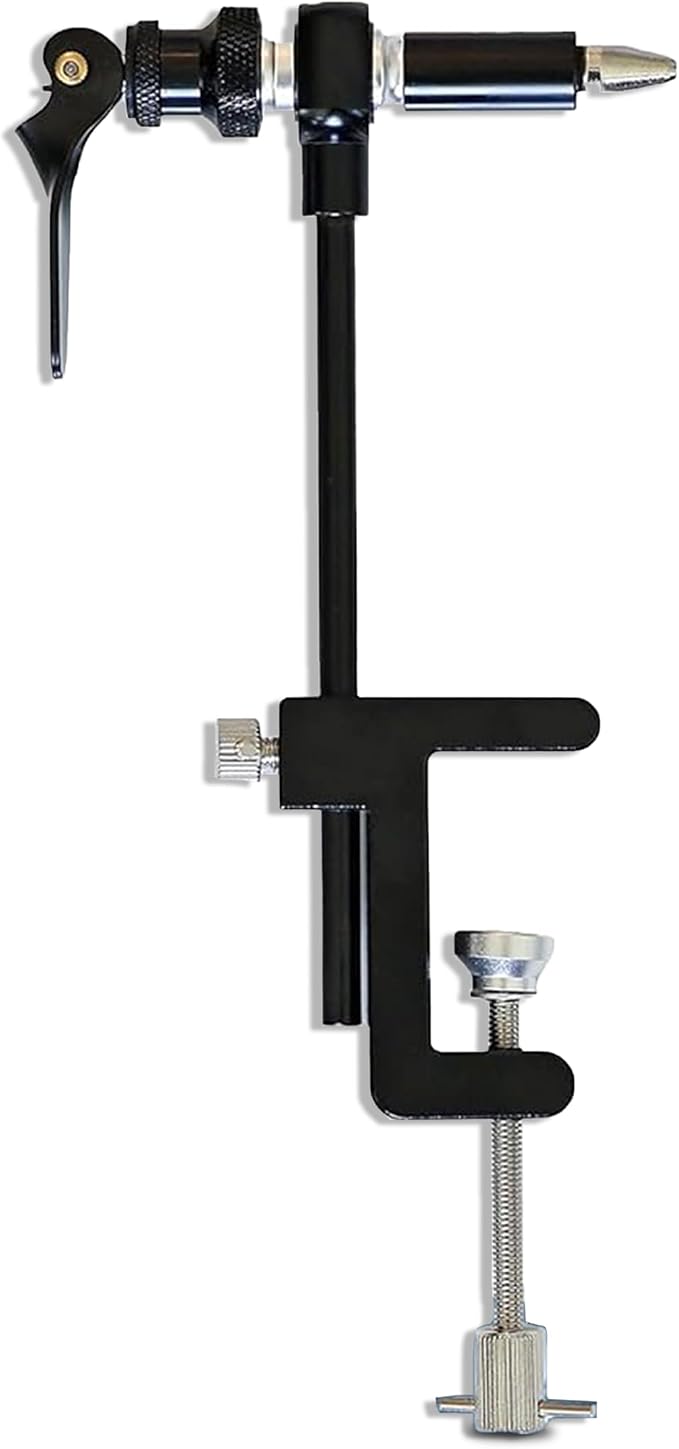 Rotary Fly Tying Vise for Beginners – 360° Sturdy Clamp Base Black Fly Vise/Complete Fly Fishing Tools Kit | Fly Tying Materials Kit | Fly Tying Kit Accessories for Fishing Enthusiasts