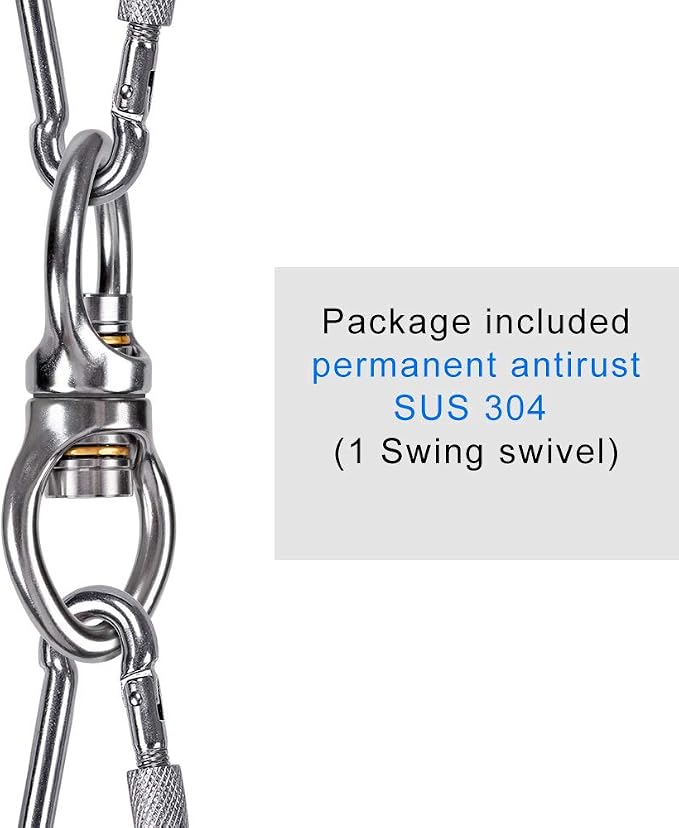 Dolibest Swing Swivel with 2 Bearing,Safest Rotational Device Hanging Accessory for Aerial Silks Dance, Web Tree Swing, Yoga Sets Hanging Hammock 800LB Capacity