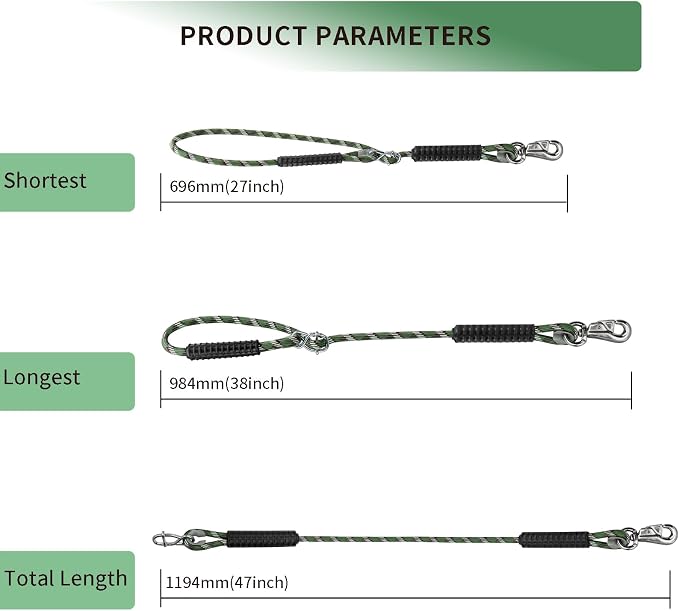Adjustable Hammock Tree Straps Heavy Duty Tree Swing Rope 3.9Ft(47") 360°Rotation Tree Swings Hanging 1000lbs for Outdoor Swings Hammock Playground Set Accessories,2Pcs of Green
