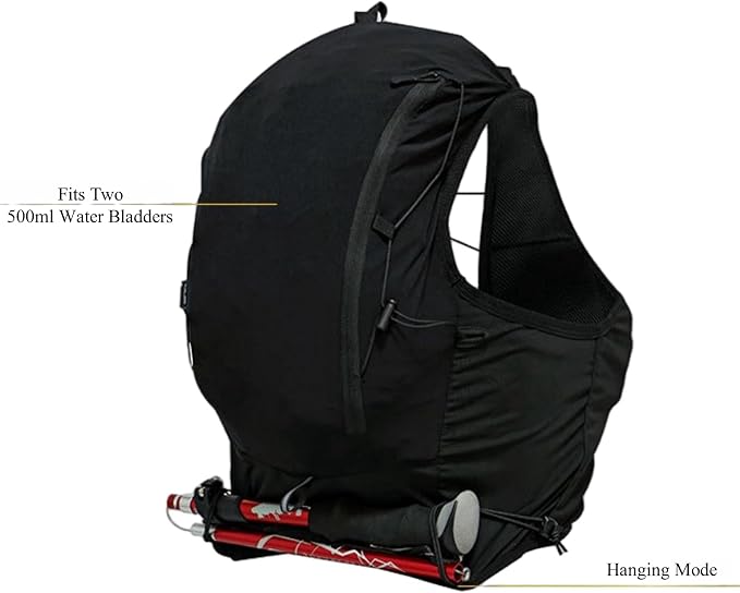 Outdoor Hydration Vest Backpack, Lightweight Runner Pack for Men & Women Running, Trail, Race, Marathon, Hiking