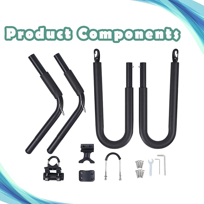 Bicycle Surfboard Racks, Bike Surf Board Compatible with Shortboards, Longboards, SUP Paddleboards, Outdoor Sports Surfing Wakeboard Carrier Mount for Bike, Quick Release Bars