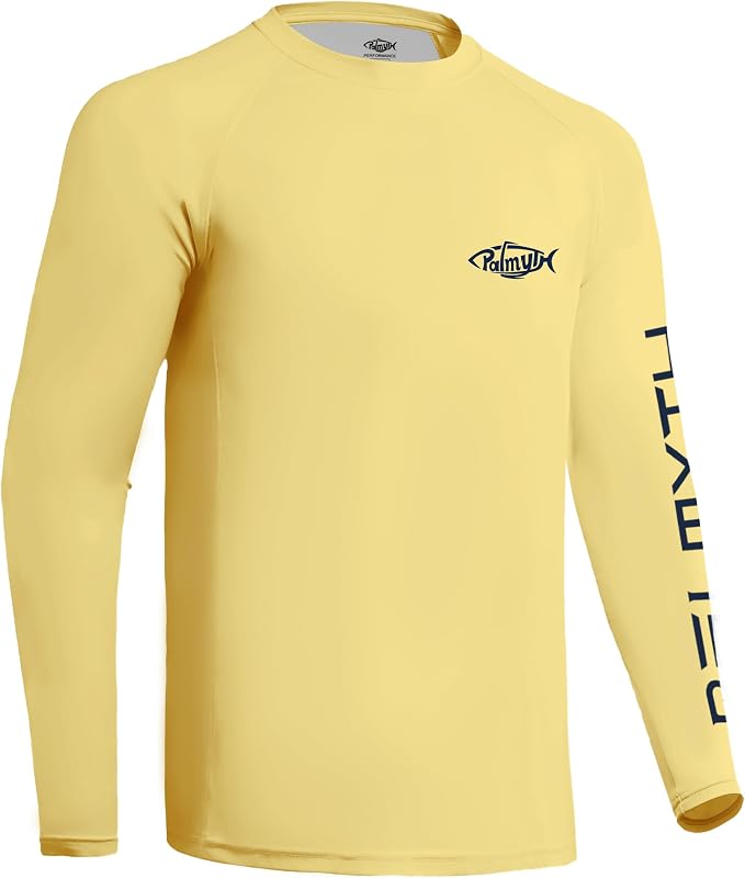 Palmyth Fishing Shirts for Men Long Sleeve UPF 50+ T Shirt Sun Protection | Quick Dry, Sun Protection, Myth-Cool Fabric, Fish Print, Moisture Wicking, Stretchy, Breathable, Fishing,Boating,Outdoor Wear