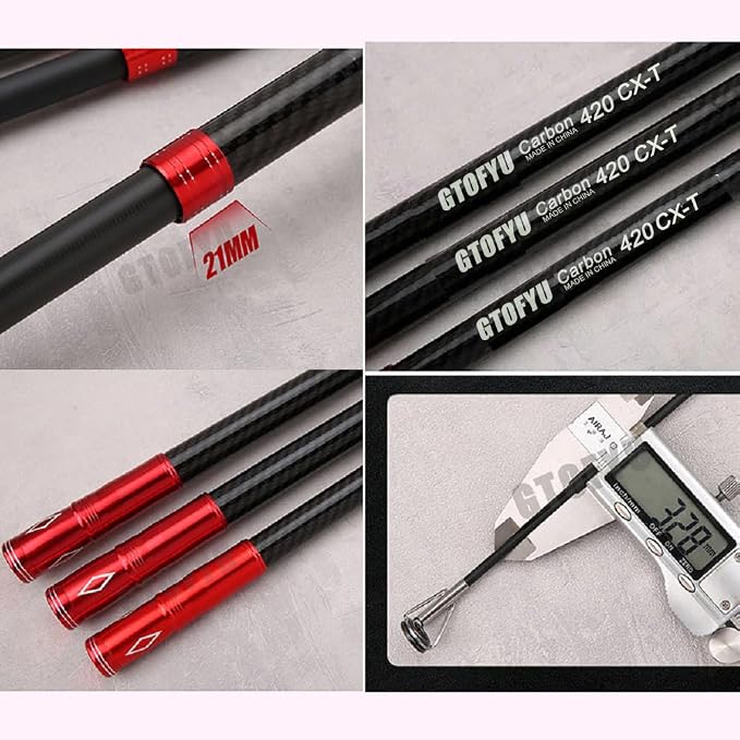 Telescopic Fishing Rod, Carbon Fiber Travel Surf Rod, Spinning Power Lure 2-9Oz, 20-50LB，Medium-Heavy Throwing Surfcasting Baitcasting Pole, Distance Throwing Fishing Rod