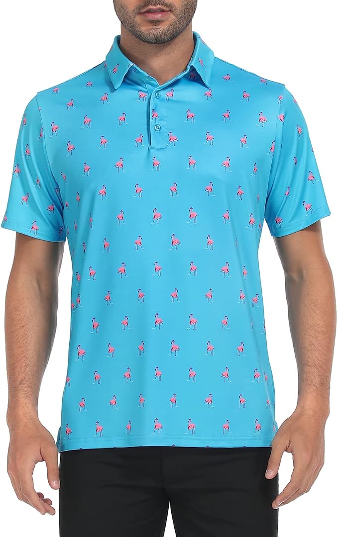 LRD Golf Shirts for Men UPF 50 Moisture Wicking Short Sleeve Polo Shirt