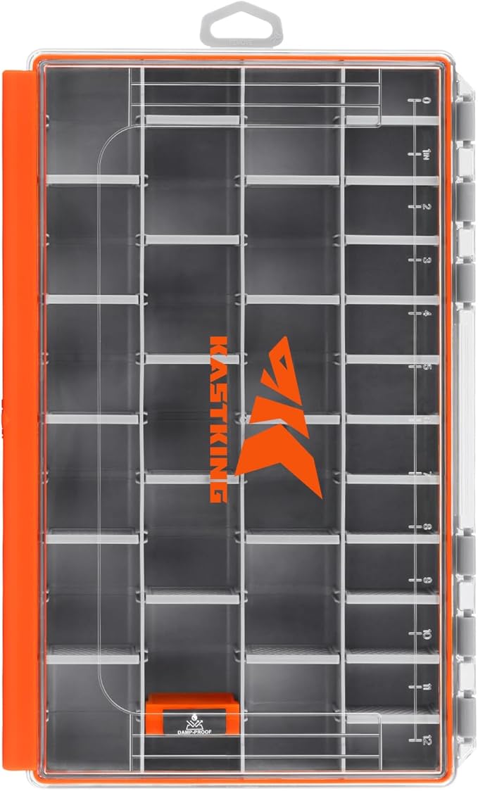 KastKing HyperSeal Waterproof Tackle Box, Waterproof 3700 Tackle Trays, Fishing Tackle Box Organizer with Removable Dividers, Lure Box and Terminal Tackle Storage, 1 Pack