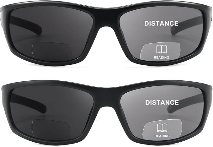 POLARKING Bifocal Reading Sunglasses for Men and Women,Wrap Around Sport Fishing Reader Sun Glasses UV Protection Eyewear