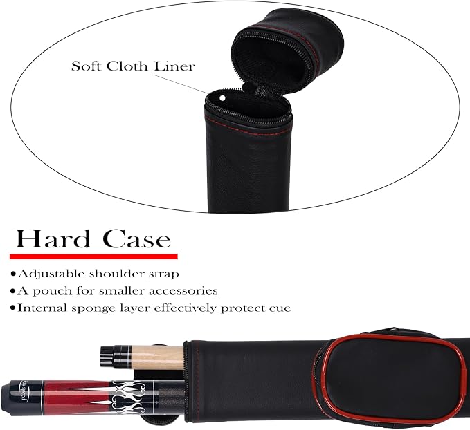 Pool Cue Stick Low Deflection Shaft Billiard Cue Stick with Hard Case 19-20 oz Professional Pool Stick