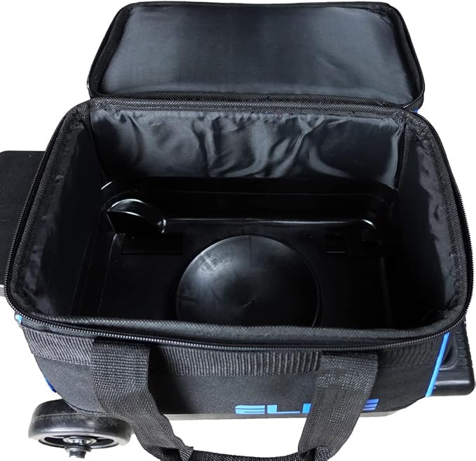 ELITE Basic Single Roller Bowling Ball Bag | Multiple Colors | Fits Up to Size 10.5 Shoes | Compact Design | Bowling Bags With Wheels