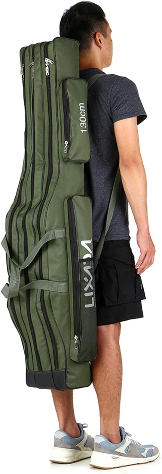 Lixada Fishing Rod Case, 3 Layers Oxford Fishing Rod Bag, Portable Foldable Fishing Pole Bag, Fishing Rod Carrier Fishing Tackle Storage Bag Travel Carry for Fishing Gear & Equipment