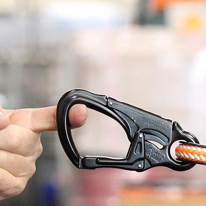 Forged Aluminum Carabiner Snaphook | Perfect for Rock Climbing, Arborists, Fire Fighters, Rescue Ops