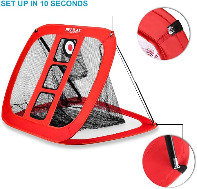 RELILAC Pop Up Golf Chipping Net - Indoor/Outdoor Golfing Target Accessories for Backyard Accuracy and Swing Practice - Gifts for Men, Dad, Husband, Women, Kid, Golfers