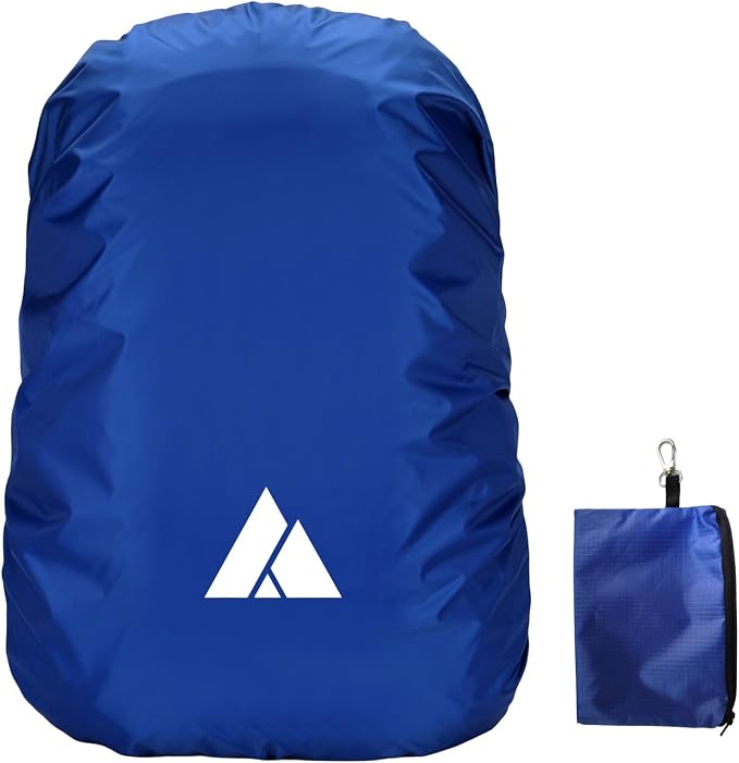 Waterproof Backpack Rain Cover (15-90L), Heavy-Duty Nylon Pack Cover with Upgraded Double Adjustable Closure System and a Carry Pouch for Hiking, Cycling. Durable and Lightweight.
