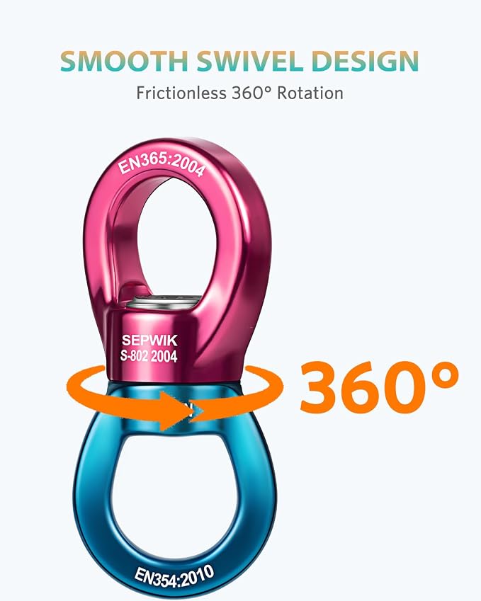 Swing Swivel, 35KN Swing Spinner, 360° Safety Rotational Device Hanging Accessory for Hanging Hammock, Web Tree Swing, Aerial Dance, Children's Swing