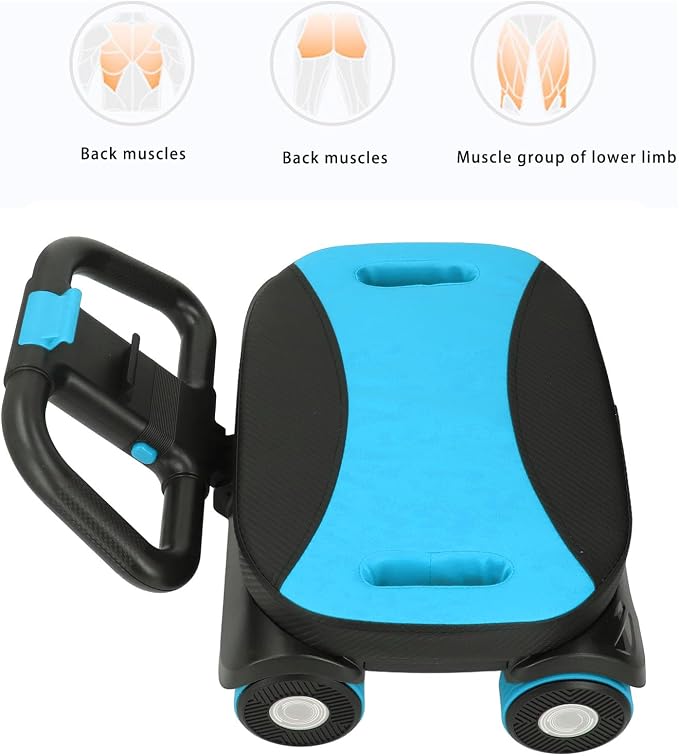 Wheel, Foldable Dual Handle Auto-Rebound Abdominal Wheel for Core Workout, Home Gym Equipment for Men and Women, Black Blue