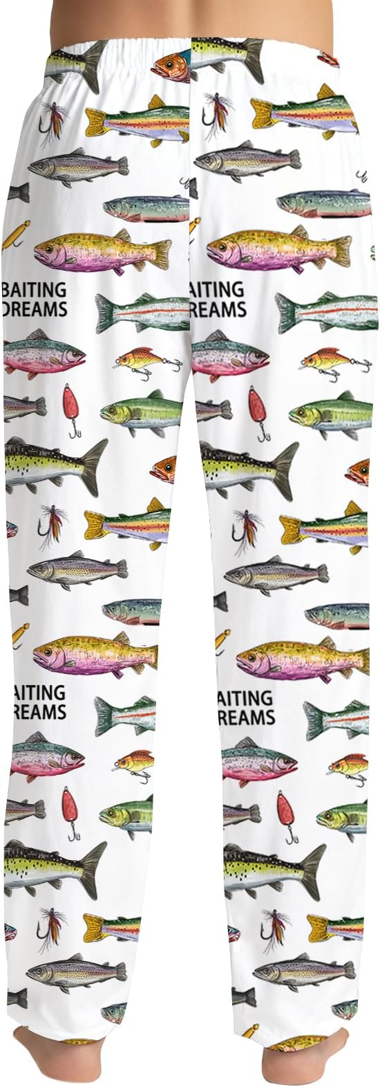 KOYI Fish Pajama Pants, Funny Fishing Print Lounge Pants, Cozy Unisex Sleepwear for Men Women, Novelty Pajama Bottoms