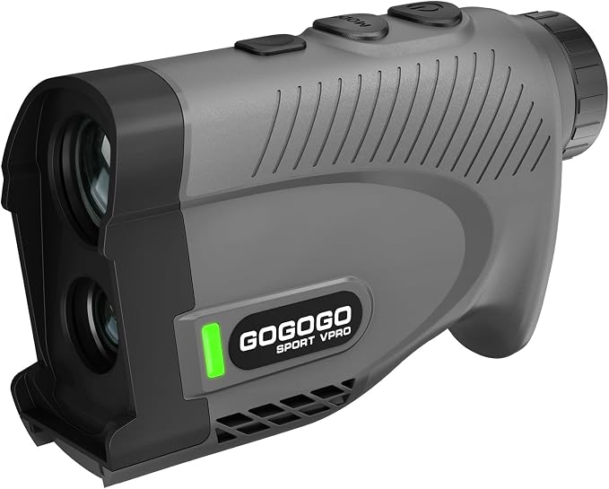 Gogogo Sport Vpro Gen 2 Golf Laser Rangefinder, 1200/2500Y Ranging, Ultra-Clear Optics with 99% Transmission Lens OLED Display, Dual Power Sources，Flaglock/Slope/Magnetic