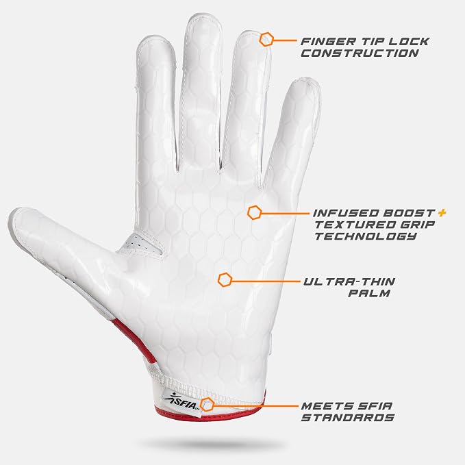 Grip Boost DNA 2.0 Football Gloves with Engineered Stick - Adult Sizes