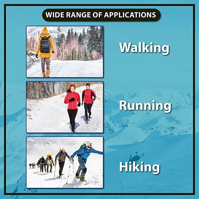 Hiking Spikes for Boots - Anti-Slip Stainless Steel Crampons Ice Cleats Snow Spikes for Shoes Climbing, Hiking, Running, Mount with Men and Women