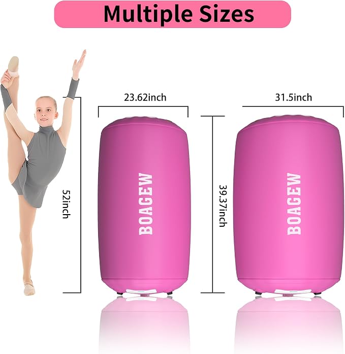 Gymnastics Mat,Air Roller Gymnastics Barrel,Gymnastics Tumble Track Air Track Tumbling Mat for Home Training/ Cheerleading/Gym/Training/Yoga/Beach/Water/Park Outdoor Use with Electric Air Pump ﻿