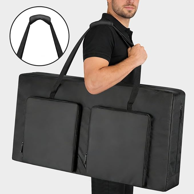 ALSLEA Cornhole Board Carry Bag - Heavy-Duty 600D Oxford Storage Case Fits 4'x2' Regulation Boards | Tailgate, Beach, Backyard Game Transport & Organizer Black
