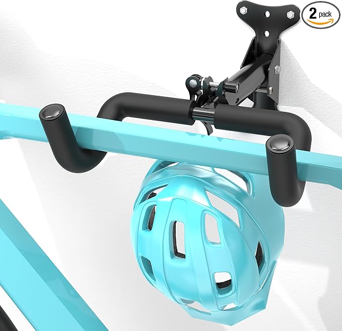Housolution Bike Wall Mount - [1 Pack] EVA Foam Padded up to 48.5 lbs, Carbon Steel, Valve Mechanism, Heavy-Duty Adjustable Bike Wall Hanger for Road, Mountain and Hybrid Bikes, Garage & Apartment