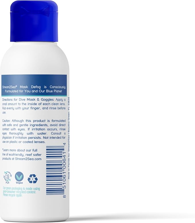 STREAM 2 SEA Reef Safe Anti-Fog Spray for Swim Goggles, Snorkel, Scuba & Ski Masks – Defogger for Diving, Snorkeling – 2Fl Oz
