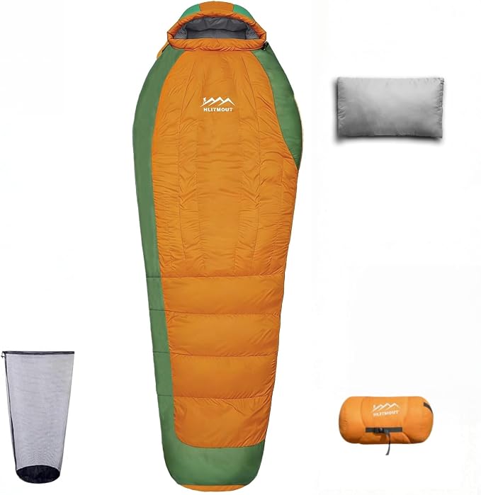 Down Sleeping Bag with Pillow, 0°F 20°F 32°F Regular and XL Compact Lightweight Sleeping Bag for Adults,Teens Backpacking,Camping and Hiking Outdoor