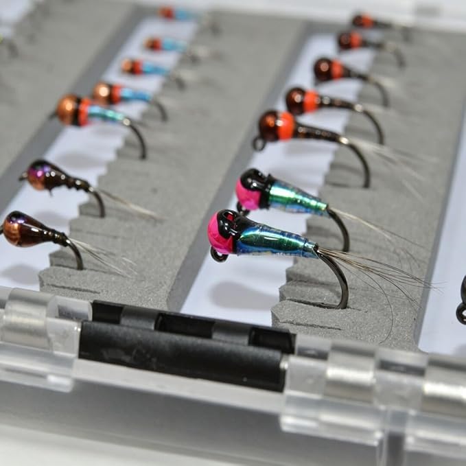 24/36/50/66 Premium Hand Tied Fly Fishing Flies Assortment | Waterproof Fly Boxes | Dry, Wet, Nymphs, Streamers, Wooly Buggers, Terrestrials | Trout, Bass Lure Set, Kit, Gift