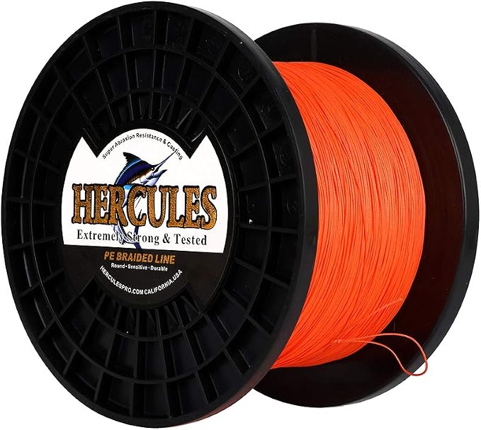 HERCULES Cost-Effective Super Cast 8 Strands Braided Fishing Line 10LB to 300LB Test for Salt-Water,109/328/547/1094 Yards(100M/300M/500M/1000M),Diam.#0.12MM-1.2MM,Hi-Grade Performance,Variety Colors