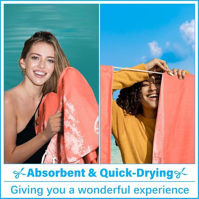 Vikumond Oversized Turkish Beach Towel Blanket XXL Cotton Sandproof Towels Boho Woven Extra Large Big Sand Free Giant Throw Blankets Huge Quilt XL Picnic Camping Necessities Cloud for Adult Gifts