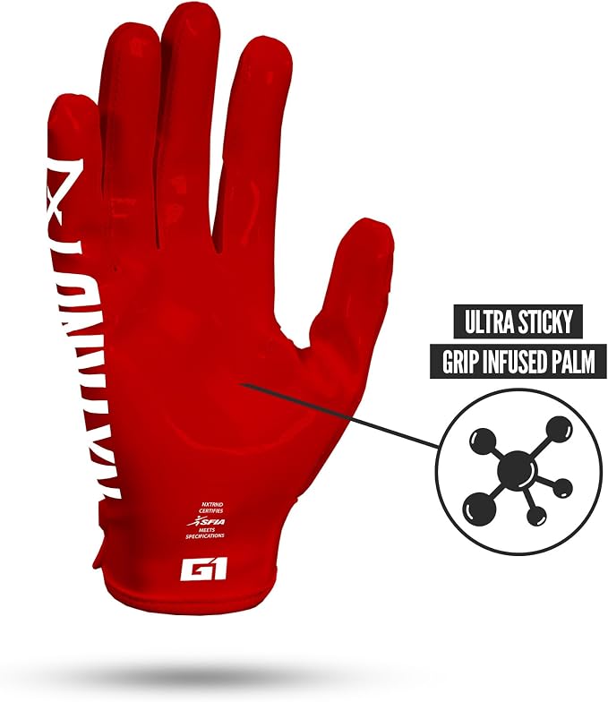 Nxtrnd G1 Pro Men's Football Gloves, Adult Sticky Receiver Gloves