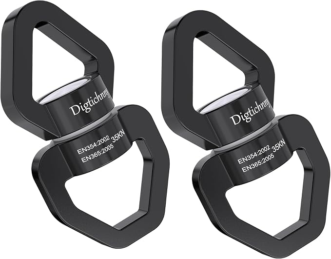 2 Pack Swing Swivel Heavy Duty, Spinning Swing Swivel,35KN Capacity,for Rock Climing,Aerial Silk Swivels,Children's Swings,Black