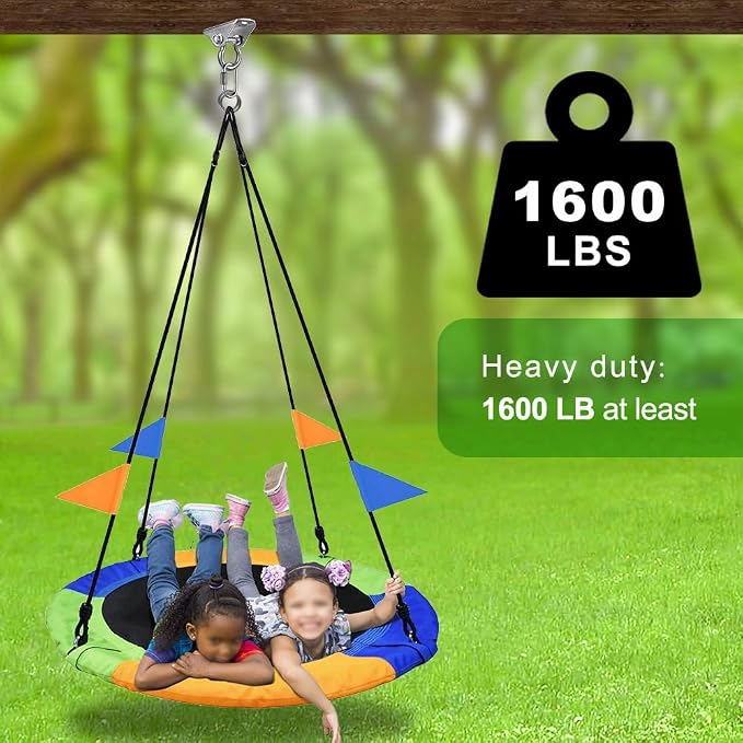 BeneLabel 2 Pack Stainless Steel 180 Swing Hooks, Heavy Duty 1000 LB Capacity, 4 Screws & 4 Expansion Bolts for Wooden & Concrete, Ceiling Mount for Hammock, Porch, Yoga, Punching Bag