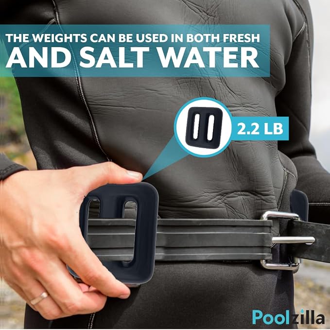 Poolzilla Vinyl Diving Weight for Scuba Diving, Durable Lead Weight with Slits for Placement Along Belt, Comes in 1.1LB(0.5KG) or 2.2LB(1KG) Sizes