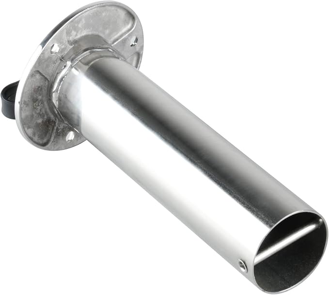 Amarine Made Fishing Rod Holder 2/4Pack Stainless Steel Rod Holder Heavy Duty Flush Mount with Black PVC Cap and Liner 15 Degree