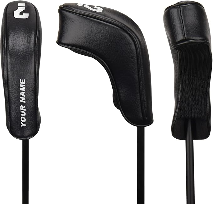 BIG TEETH Golf Hybrid Iron Head Cover 9Pcs, Long Hybrids Iron Covers Head Covers Set, Golf Club Covers W/Big NO. Fits for Cleveland Launcher Cobra T Rail Hybrid Irons