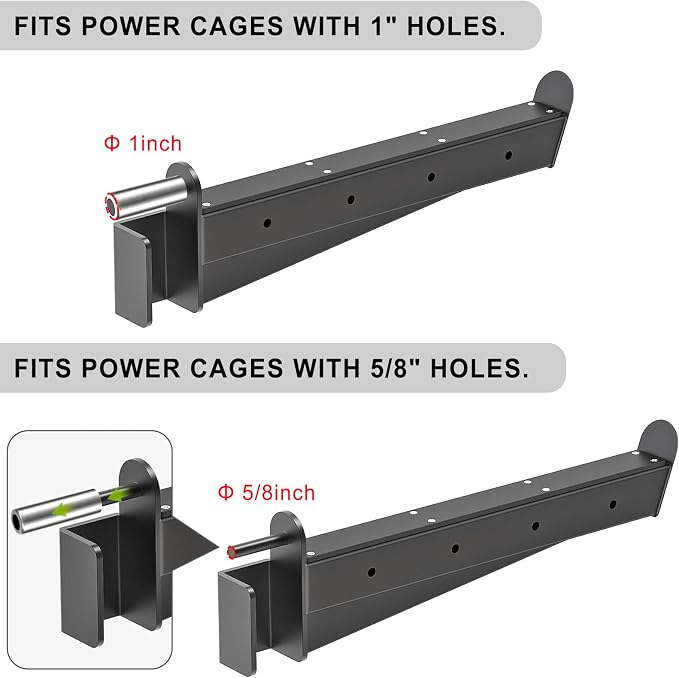 Nordic Hamstring Curl Attachment, Dip Bar, Belt Squat & Safety Spotter Arms for 2"x2" & 3"x3" Power Racks, Home Gym Strength Training Accessories