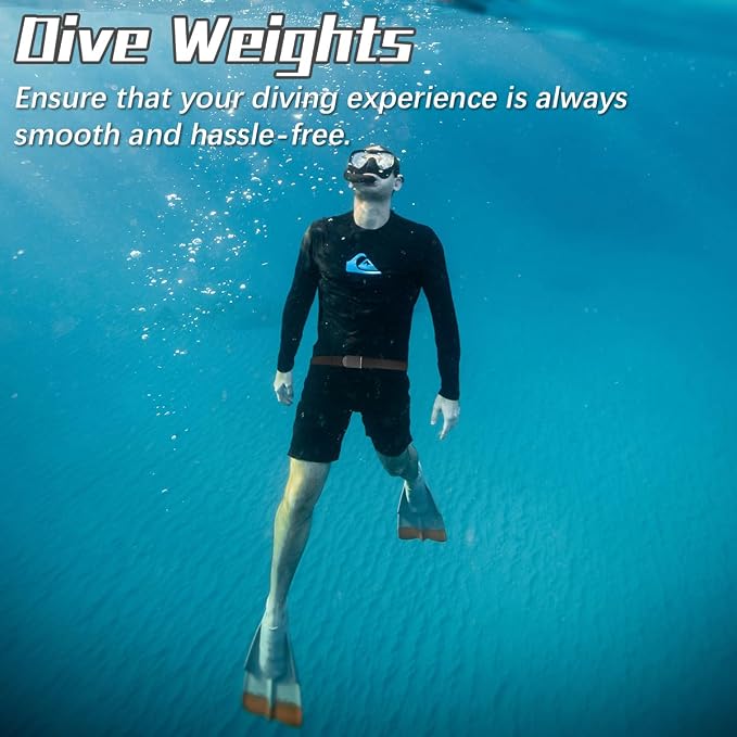 5 Pcs 2.2 lb Scuba Weight Belt Set, Diving Weight Belt with Metal Block Buckle Dive Weights Nylon Dive Belt Suitable for Free Diving