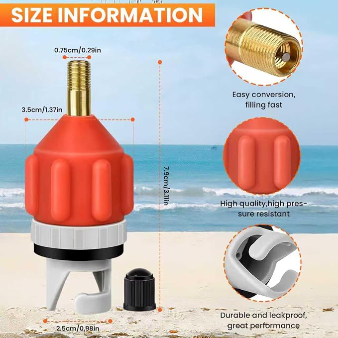 2PCS SUP Pump Adapter,Premium Conventional and Sturdy Air Valve Adapter,Fast Inflation and Deflation for Inflatable Stand UP Paddle Board, Kayak and Boat