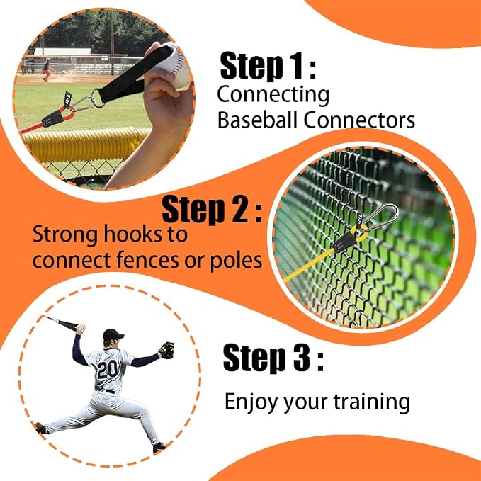 Davllin Baseball Resistance Trainer,Training Aid for Baseball Softball Pitchers,Interchangeable Grips to Build Arm Strength,Arm Bands for Baseball Players,Baseball Throwing Trainer,Great to Warm-Up