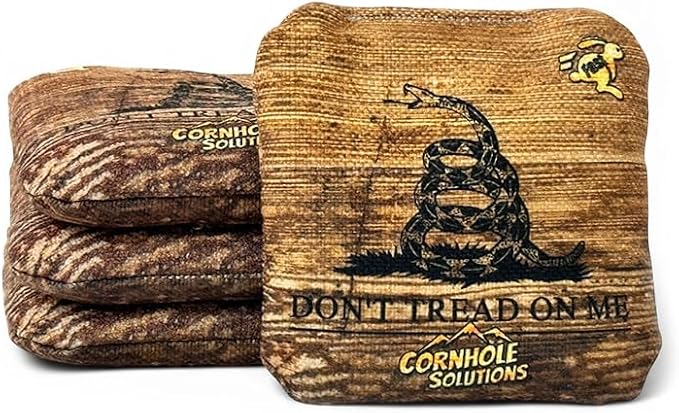 Cornhole Solutions - Professional Cornhole Bags Set of 8 – Regulation 6"x6" – USA Flag Designs – Resin Filled + Tote Bag