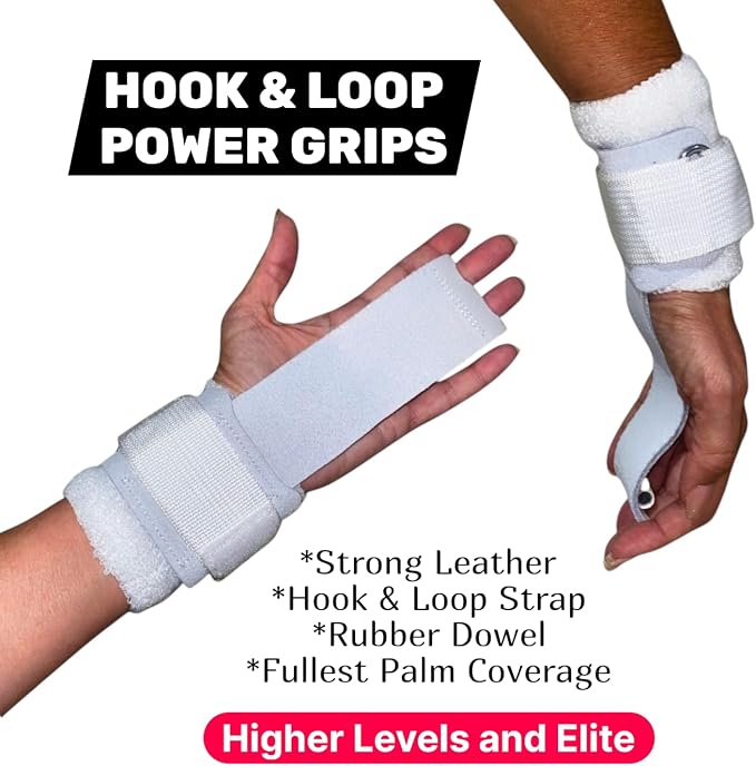 Hook & Loop Leather Grips for Girls Gymnastics | Dowel Grips, 4" Wristbands | Gymnastics Grips for Girls | Youth Bar Grips | Gymnastics Gloves