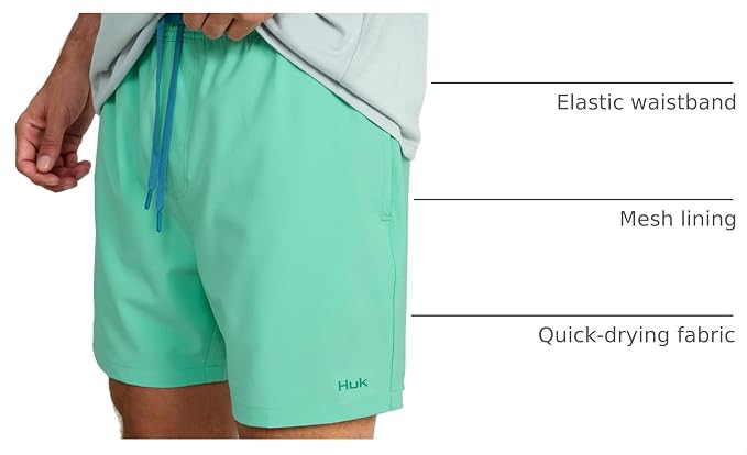 HUK Men's Pursuit Volley Short, Quick-Dry Fishing Shorts for Men