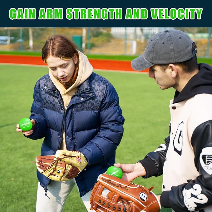 SunNordic 6 Pack Weighted Baseballs Set (16 oz) - Weighted Baseballs for Hitting Training & Improved Power - Pitching Training Baseball for All Skill Levels