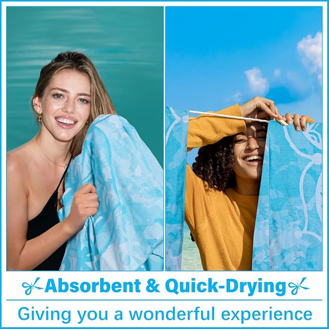 Vikumond Oversized Turkish Beach Towel Blanket XXL Cotton Sandproof Towels Boho Woven Extra Large Big Sand Free Giant Throw Blankets Huge Quilt XL Picnic Camping Necessities Cloud for Adult Gifts