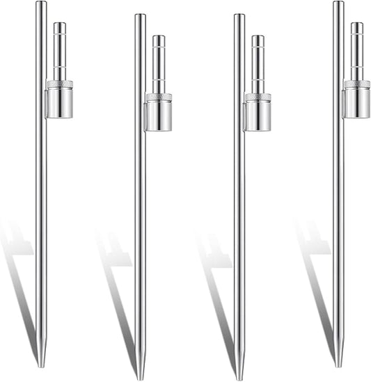 Pelopy 4 Pcs Feather Flag Ground Spike Ground Stake Flag Base Heavy Duty Flags Pole Holder for Outdoor Banner Stakes Fits Poles with 0.65 Inch Inner Diameter, Stake Only (20 Inch)
