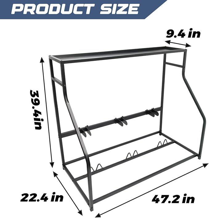 3 Bike Floor Stand, Heavy Duty Bicycle Storage Rack for Garage, Freestanding Bike Parking Station for Road Mountain Bike, Space Saving Indoor Organizer