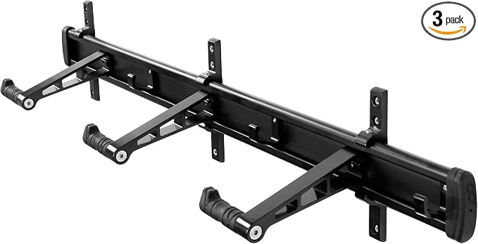 CyclingDeal Bike Wall Mount Rack - Adjustable Indoor Outdoor Storage Vertical Cycling Hook Hanger Organiser - Safe & Secure for Storing MTB Road Bicycles in Garage or Home - Classic 3 Bikes